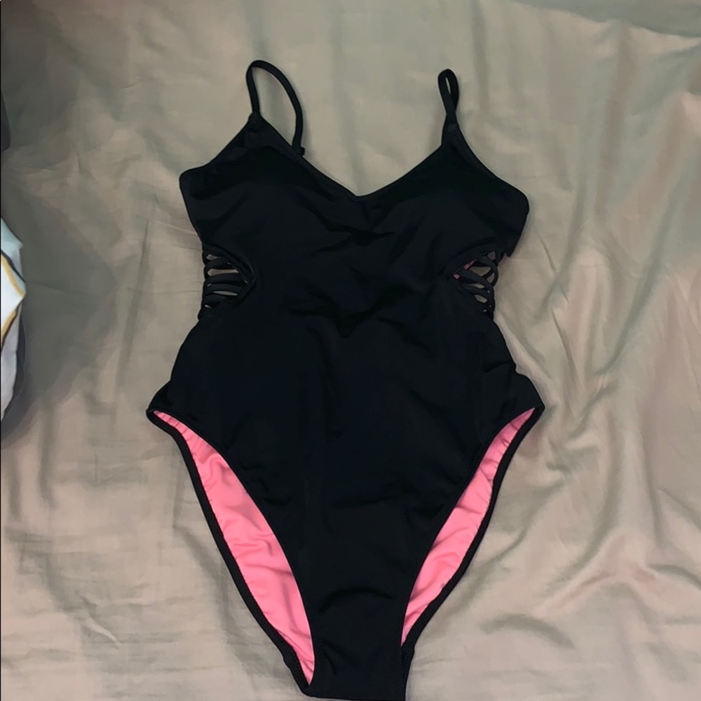 VS PINK black one piece bathing suit